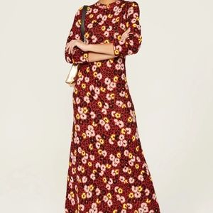 The Kooples Rent the Runway Red Floral Maxi knit dress sz L $385